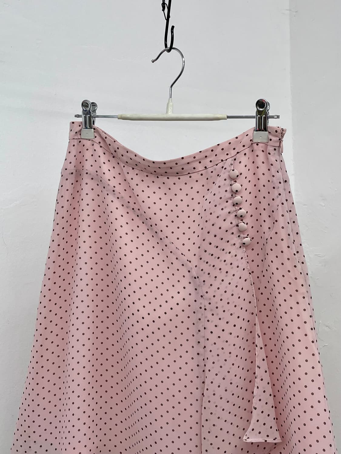 핑크 도트 버튼 시어 스커트 상품이미지6