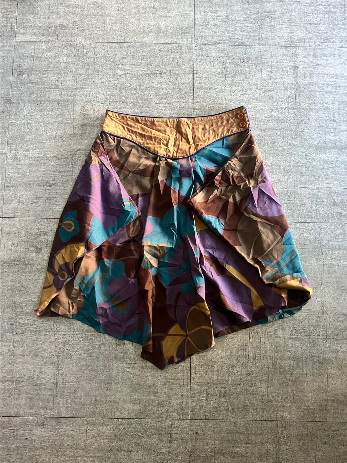 일본빈티지 2ok 하구미모리걸 아메카지할메카지 보헤미안 비대칭 미디스커트 상품이미지1