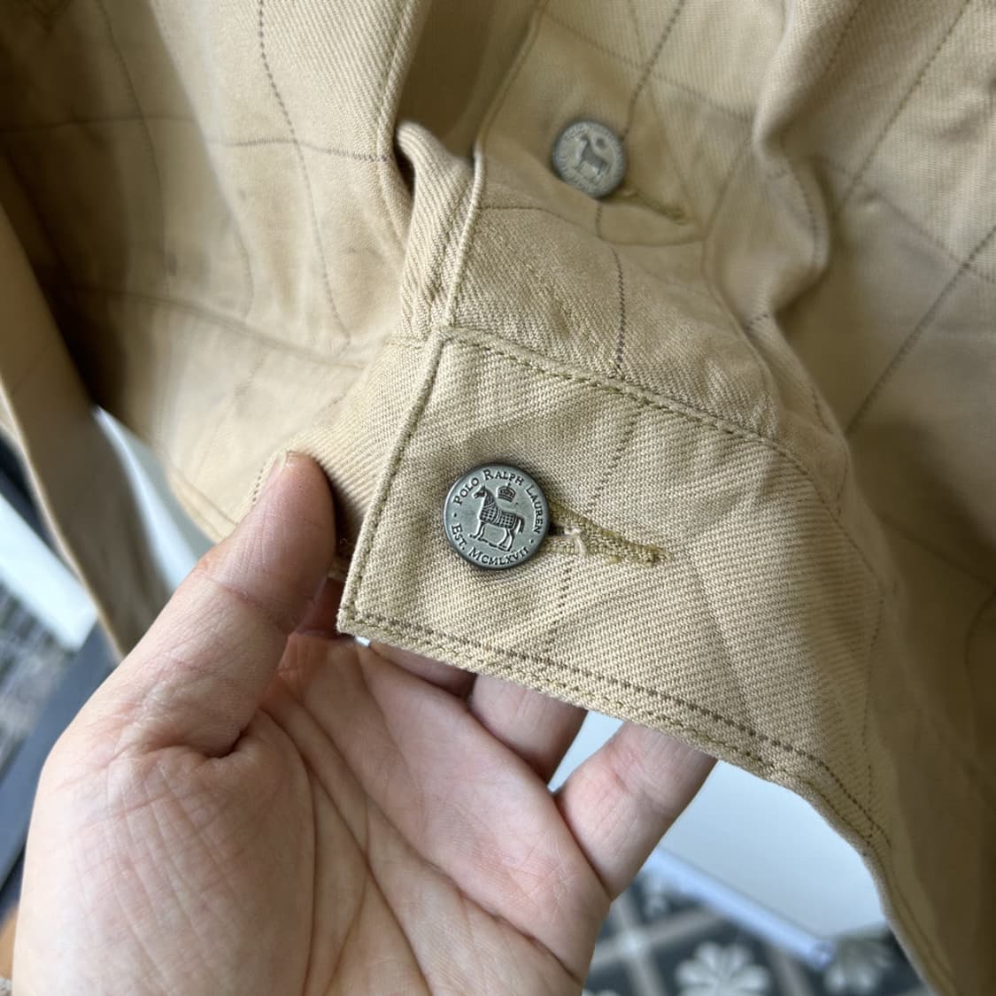 16046 - 폴로 랄프로렌 베이지 체크 트러커 자켓 상품이미지5