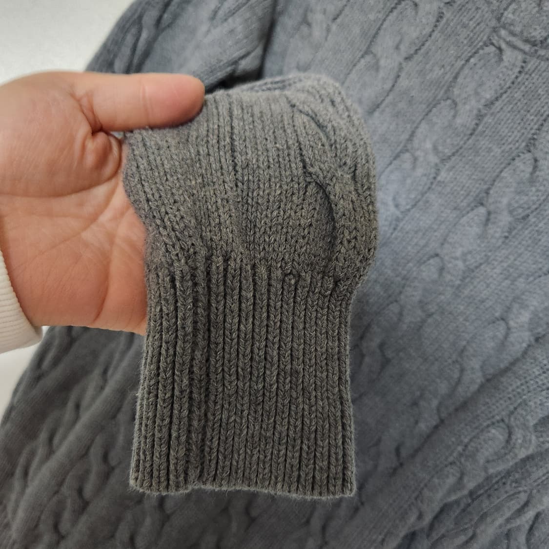 폴로 진스 케이블 꽈베기 숄 패치 가디건 S 상품이미지4