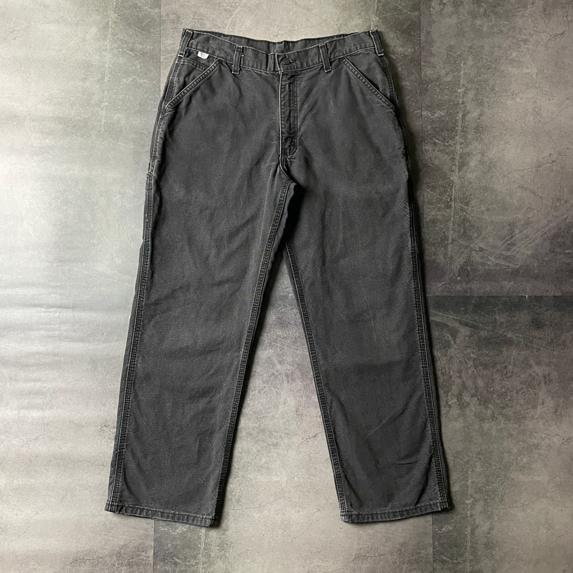 CARHARTT 칼하트 빈티지 차콜블랙 싱글니 워크팬츠 상품이미지1