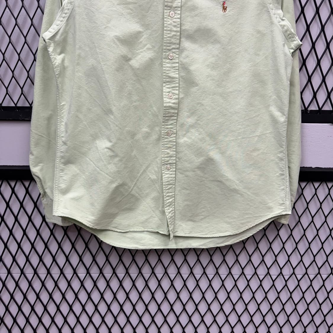 폴로 랄프로렌 솔리드 긴팔 셔츠 멀티포니 포인트 라이트 그린 상품이미지4