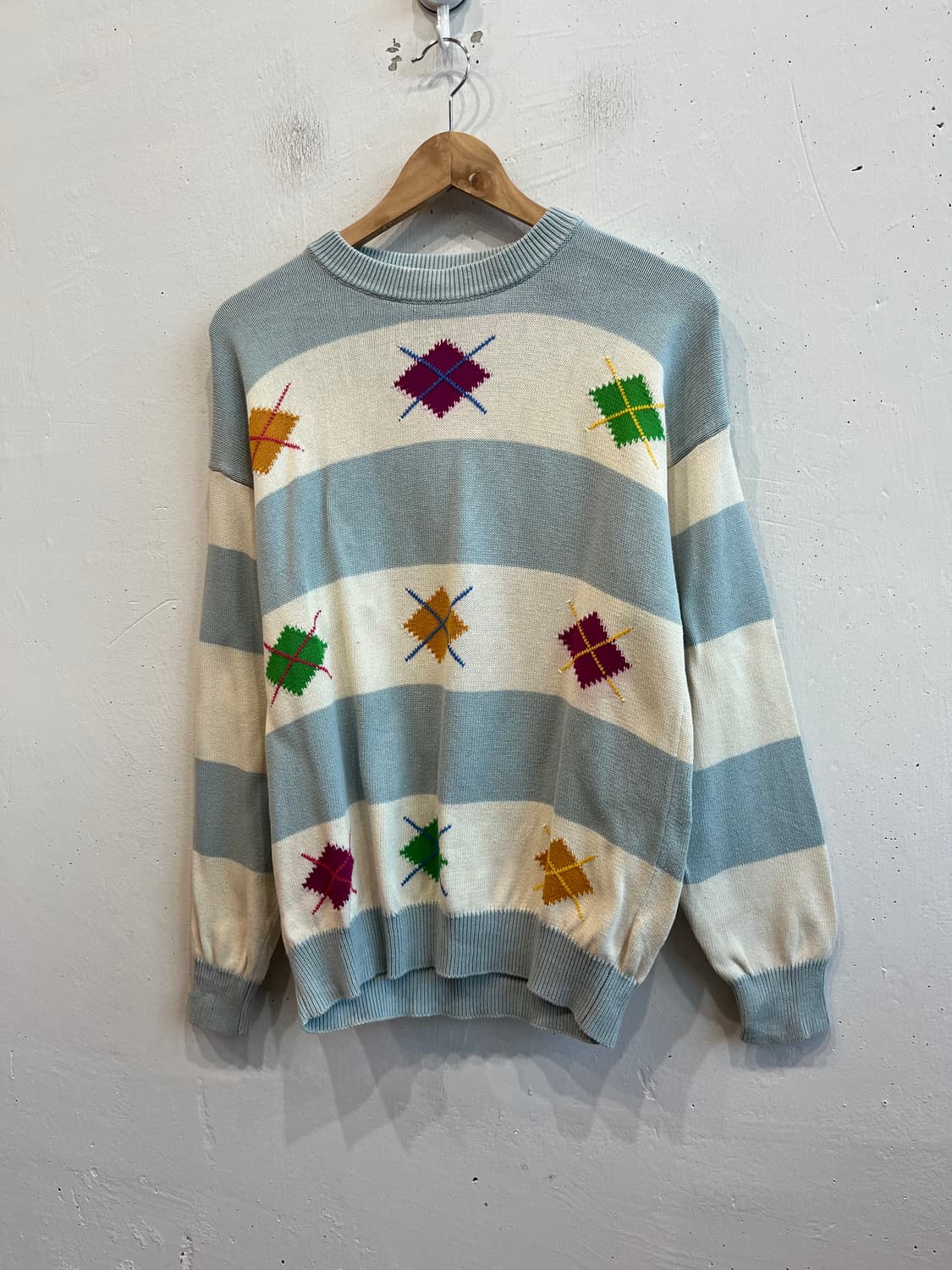 베네통 아가일 코튼 니트 Made in ITALY 상품이미지1