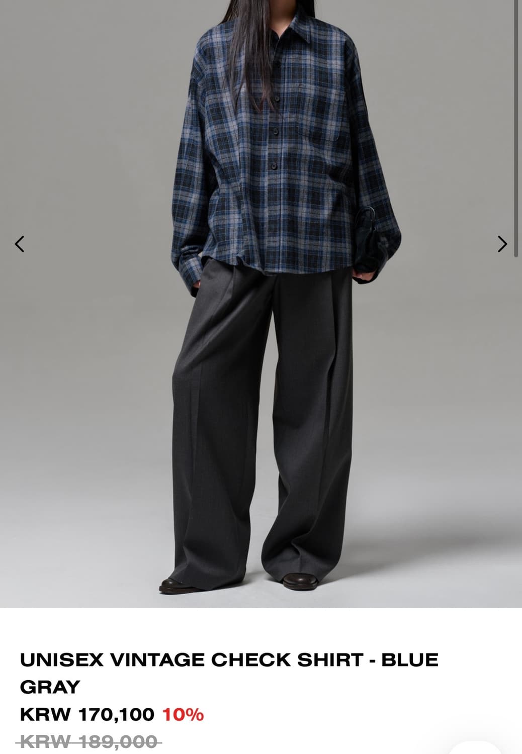 ERA 체크셔츠 블루 M 미착용 상품이미지2