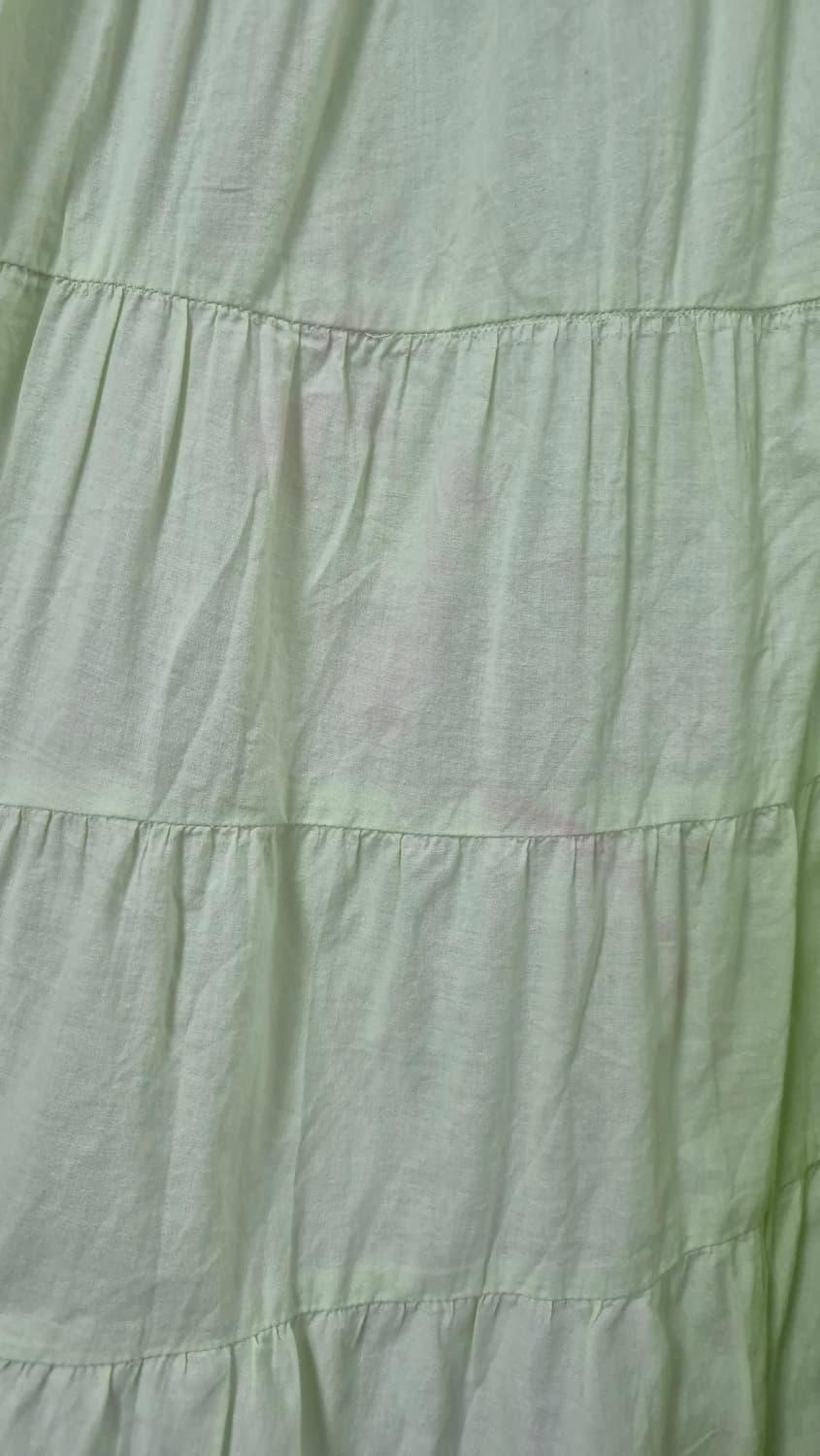 빈티지 연두 캉캉 면 스커트 모리걸 하구미룩  상품이미지5