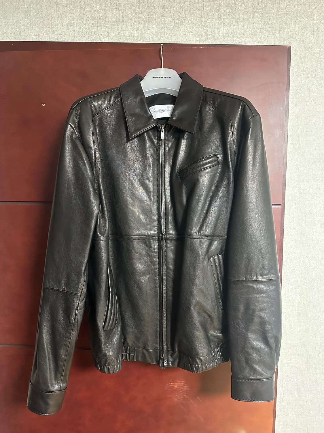 [4] 해칭룸 램스킨 블랙 레더 자켓 상품이미지1