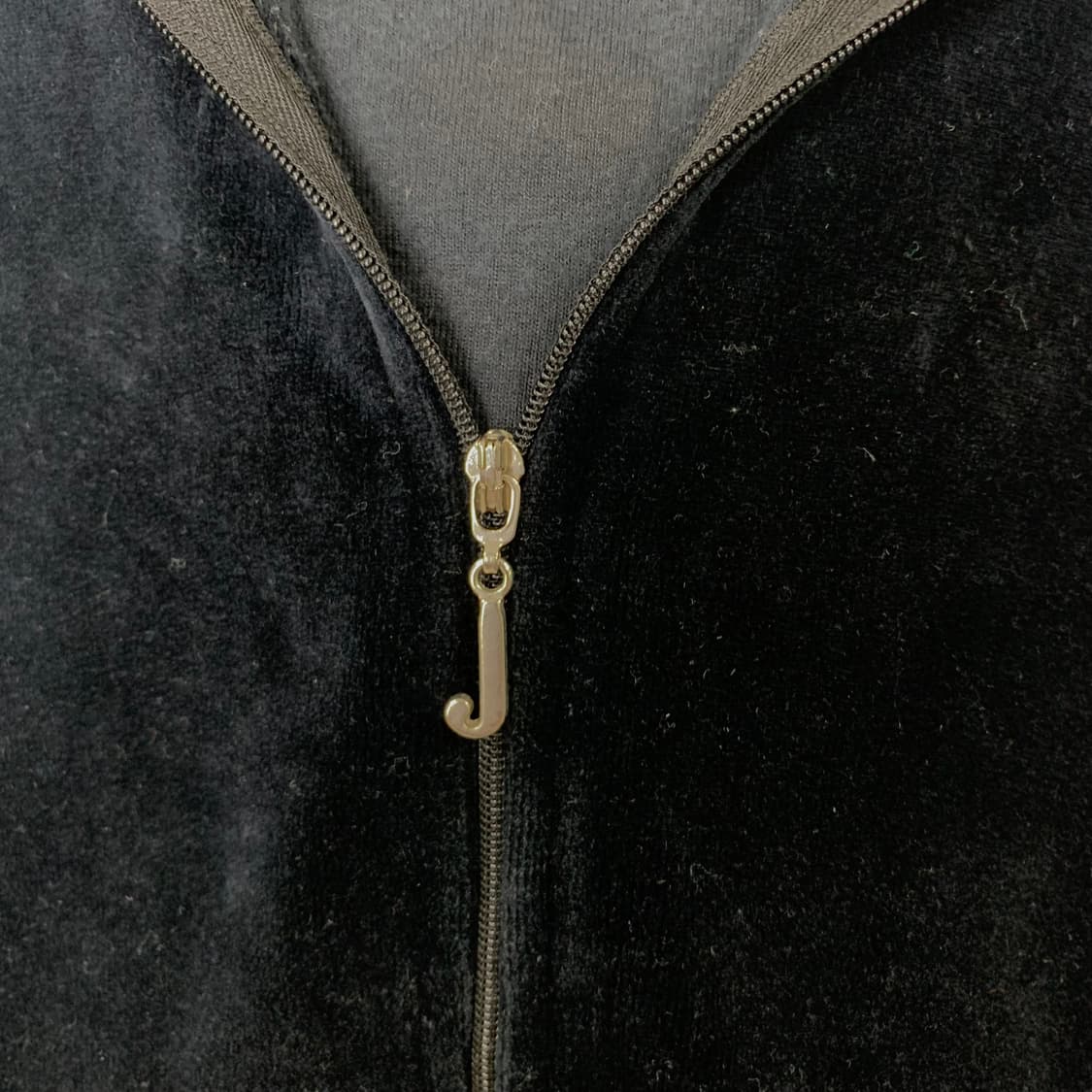 Vintage 빈티지 벨루어 블랙 후드집업 상품이미지4