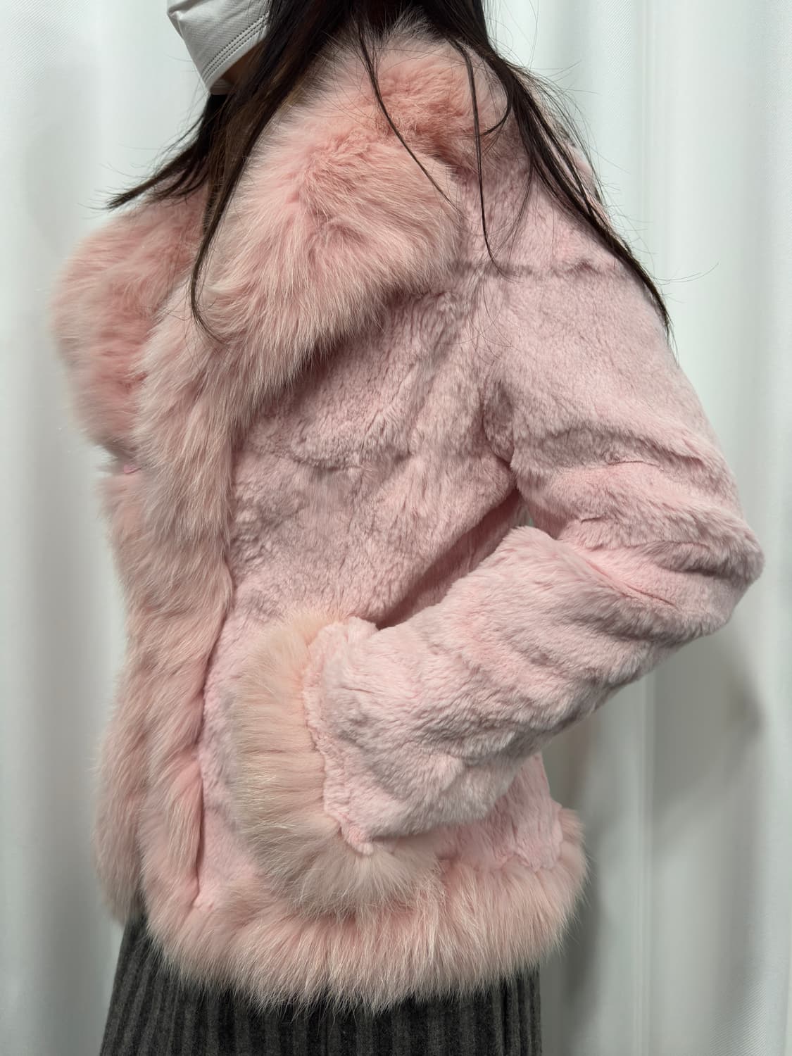 etoile selection pink rabbit fur jacket 상품이미지3