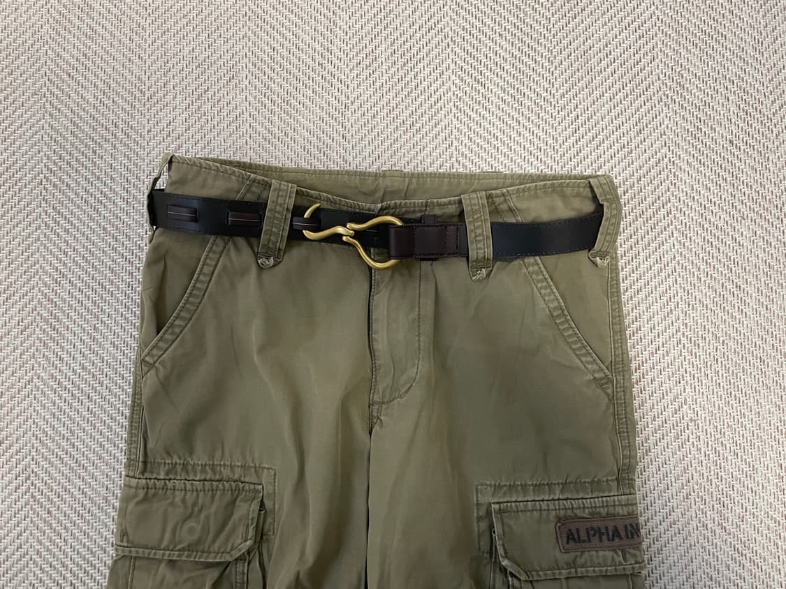 빈티지 글라벨라 골드 후크 레더벨트  J03704 상품이미지1