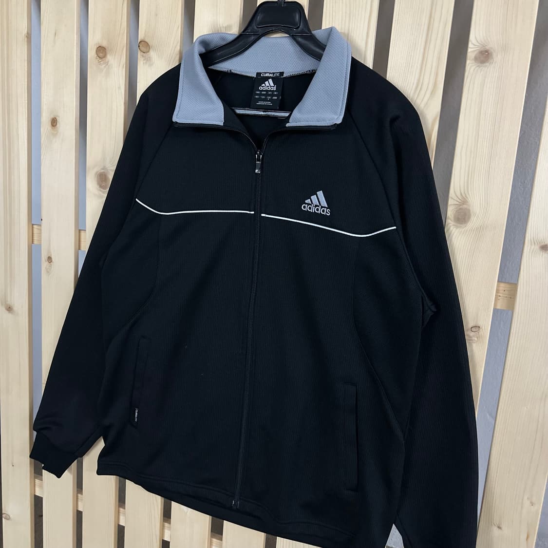 (M) 아디다스 그레이 블랙 져지 트랙탑 상품이미지2