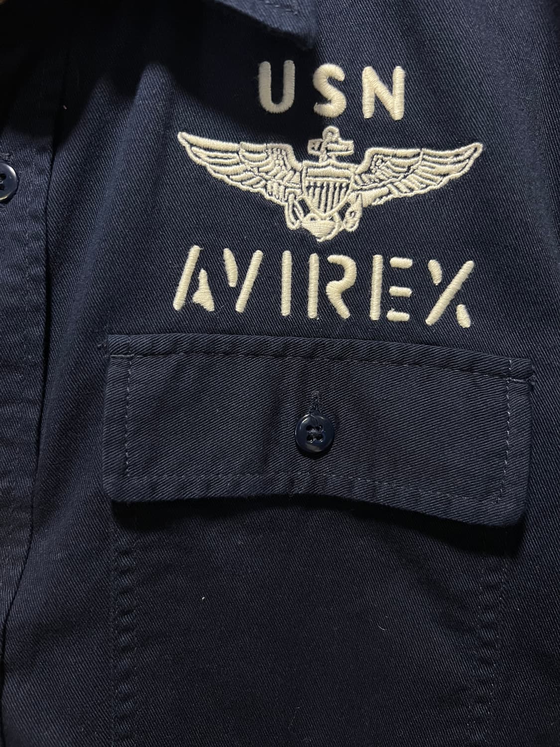 [L]AVIREX 아비렉스 USN SEA WOLF 블랙 밀리터리 셔츠 상품이미지3