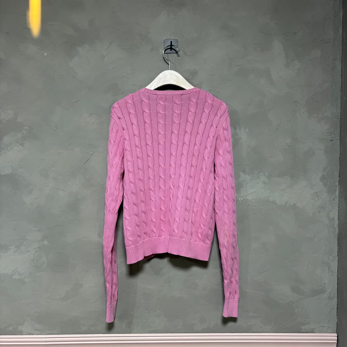 폴로 랄프로렌 꽈배기 니트 가디건 핑크 상품이미지4