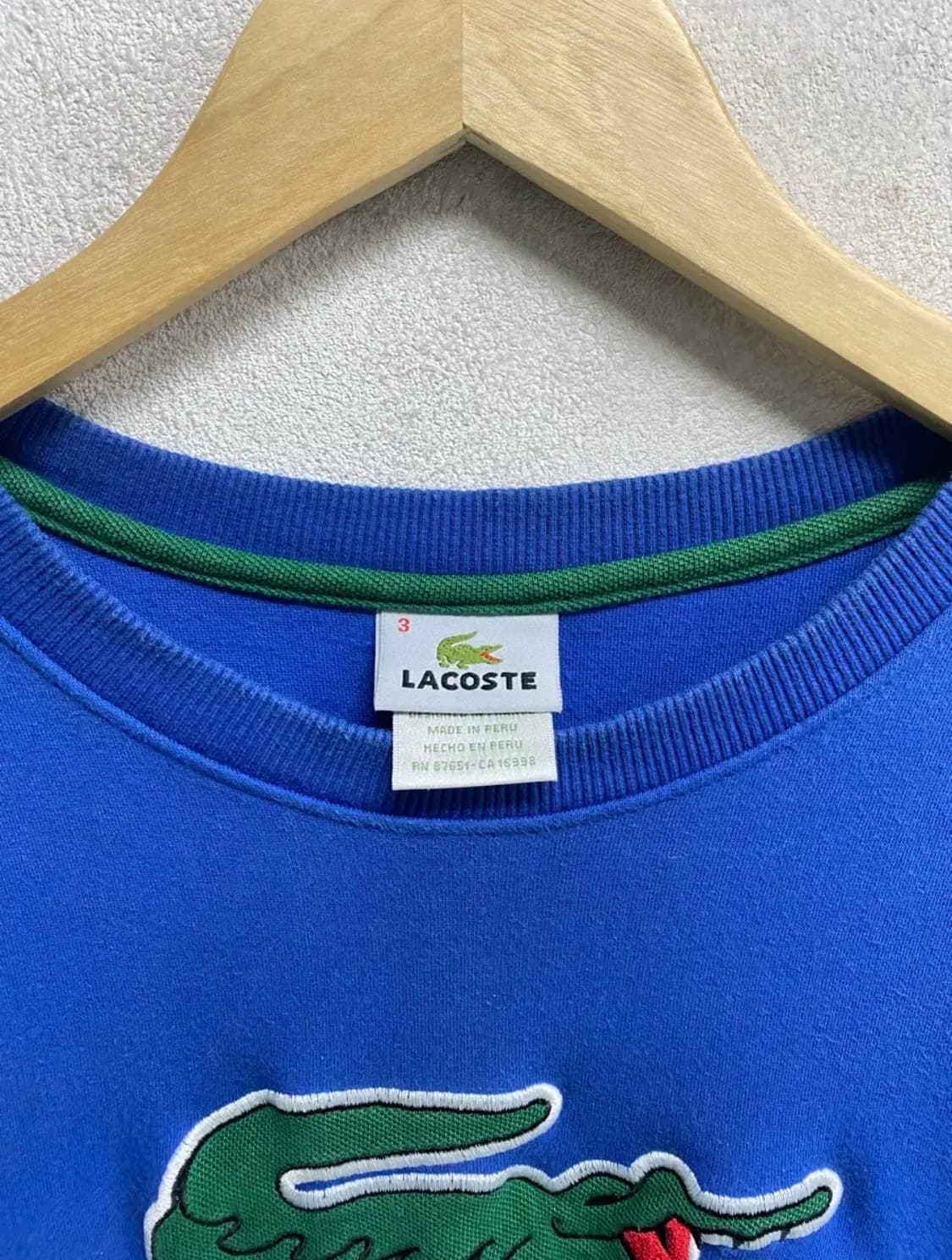 라코스테 빅로고 블루 스웻셔츠 S 상품이미지5