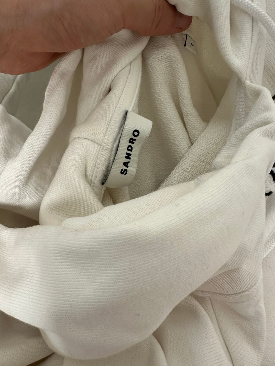 Sandro 산드로 흰색 로고 후드티 M 상품이미지5