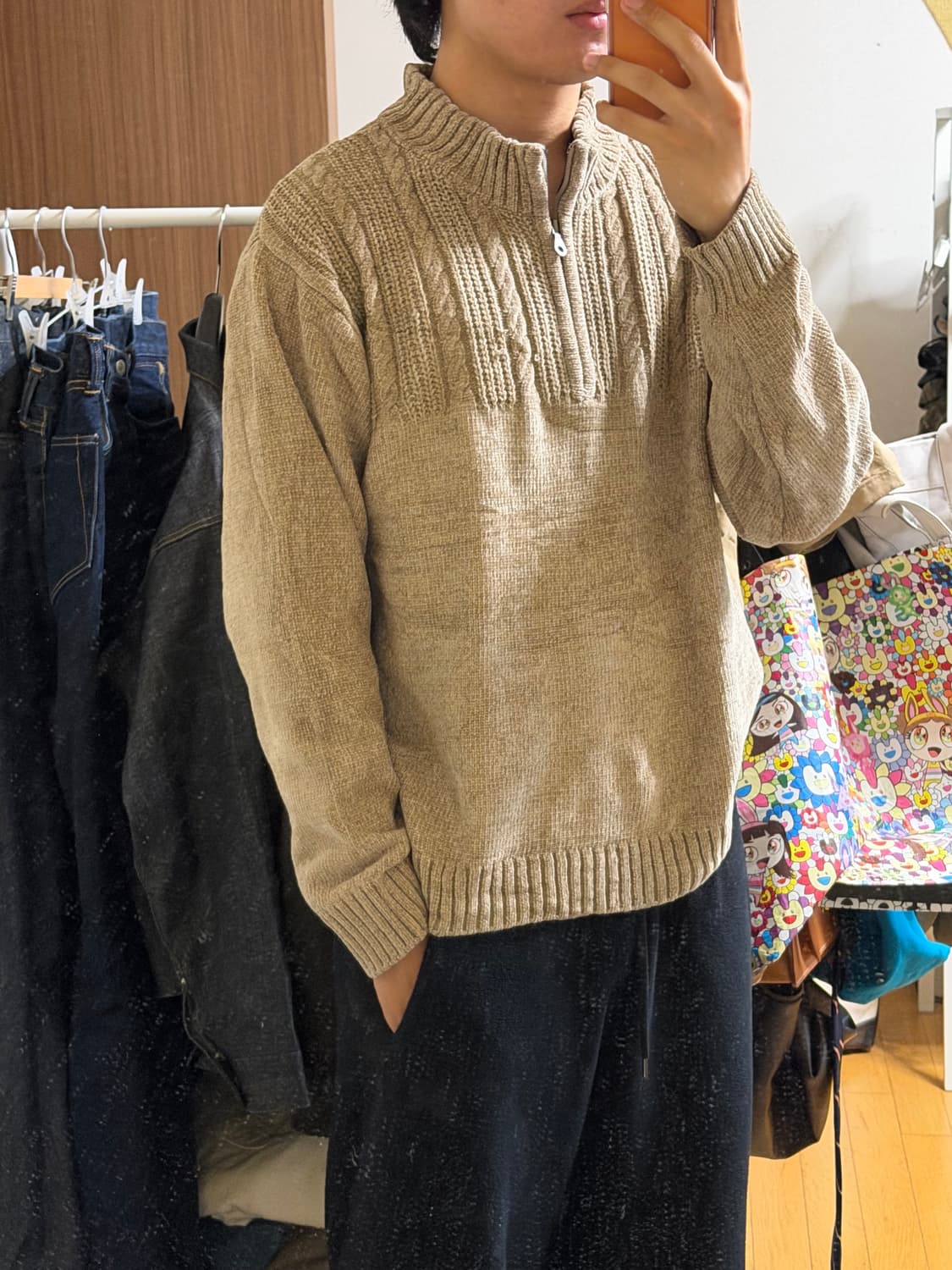 헨리코튼 케이블 하프집업 니트 상품이미지2