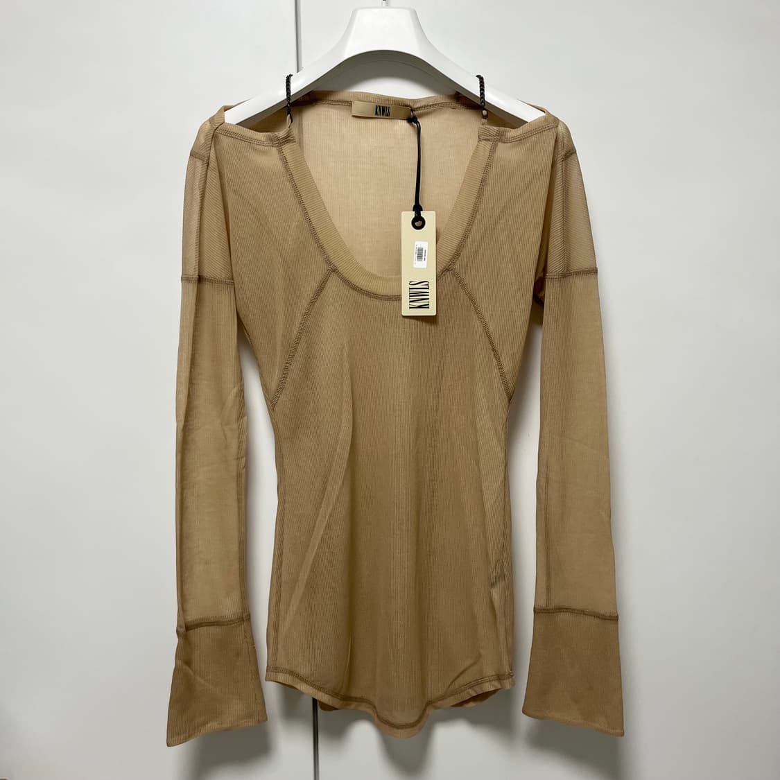 [XS,S]노울스 CHAIN TUNIC ALMOND 롱 슬리브리스 탑 상품이미지2