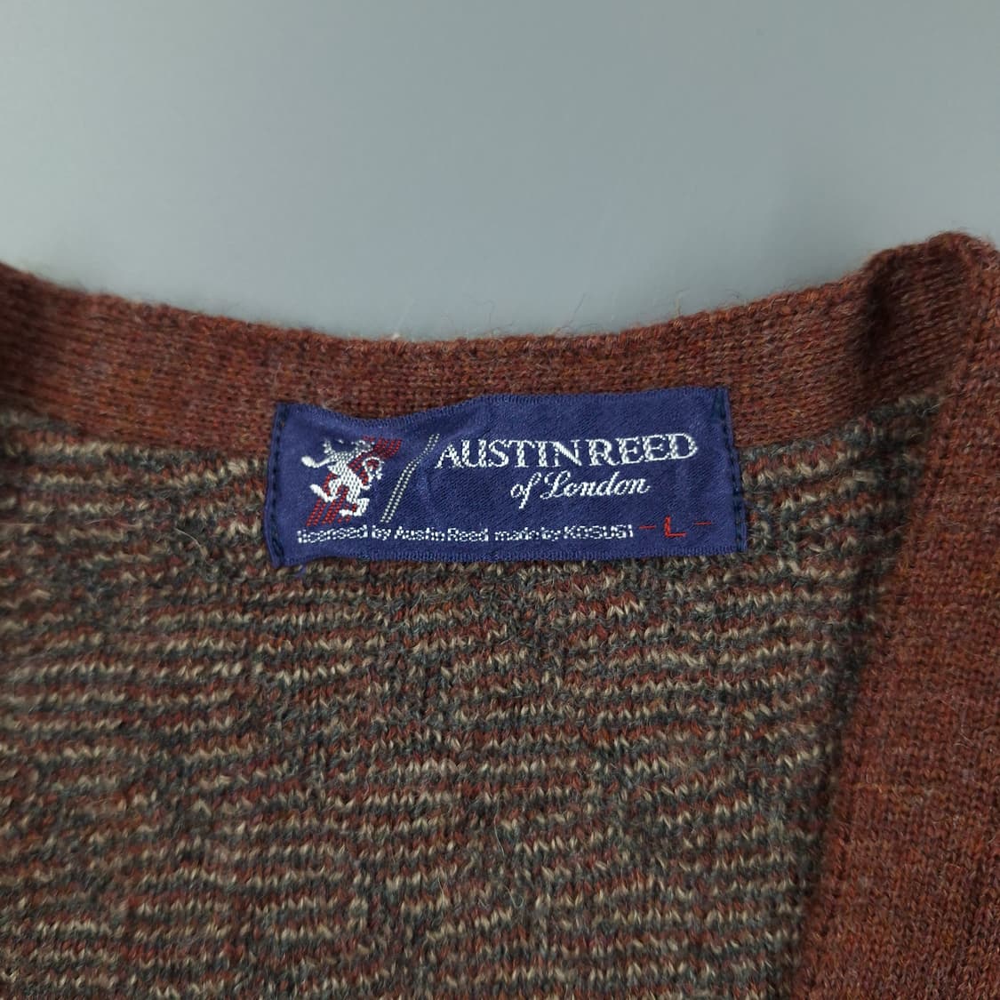 오스틴리드 브라운 멀티컬러 스트라이프 울100 브이넥 니트 가디건 M 상품이미지6