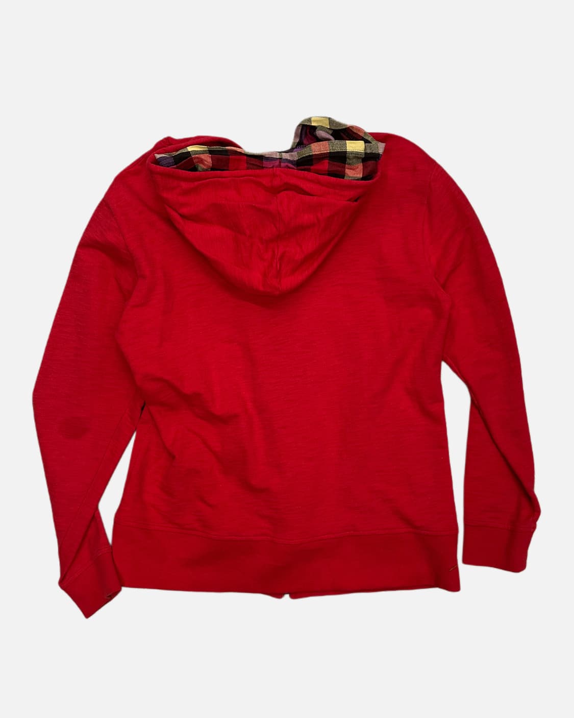 check layered red hood zip-up 상품이미지5