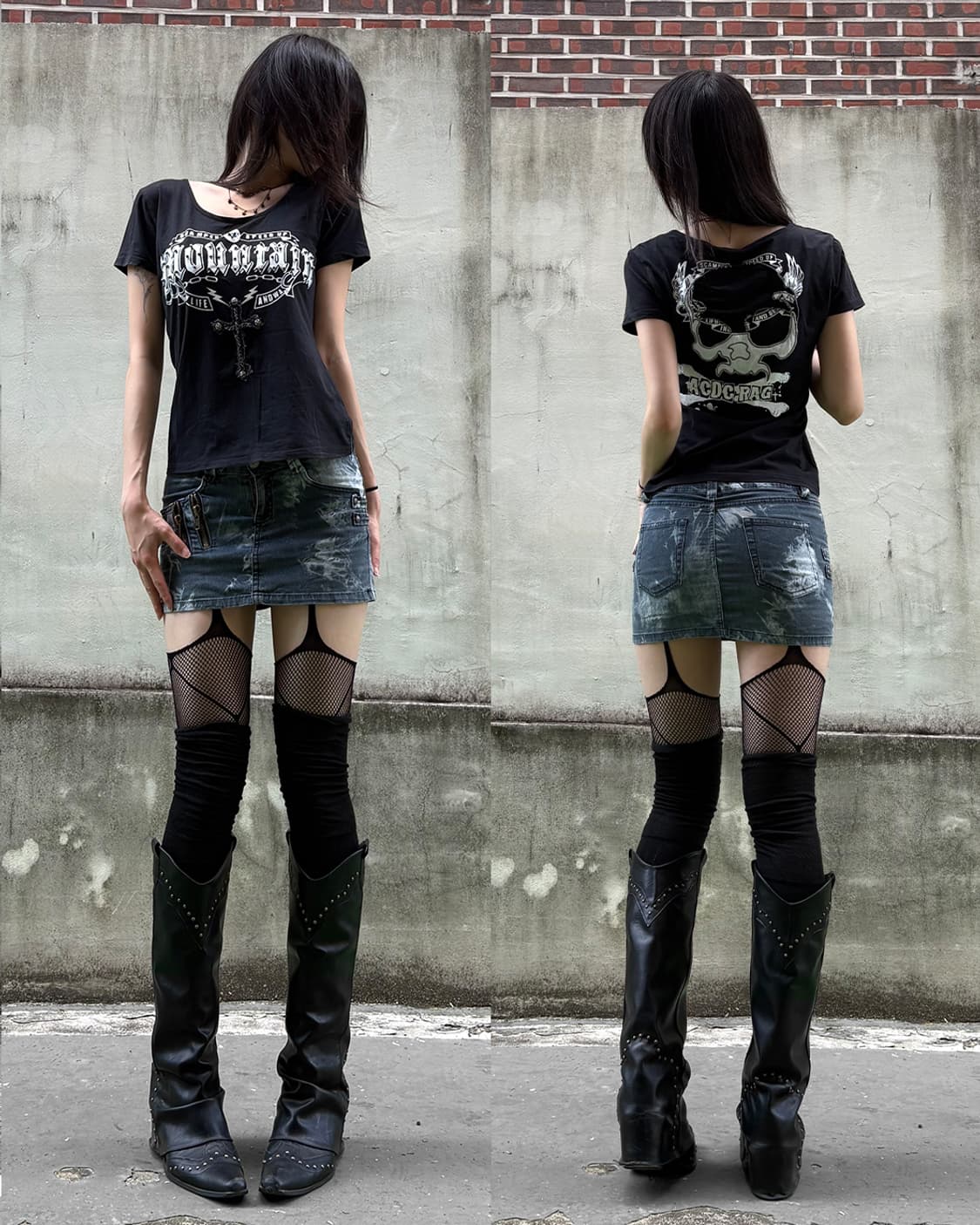 Y2K Rock Skull Graphic Tee 상품이미지1