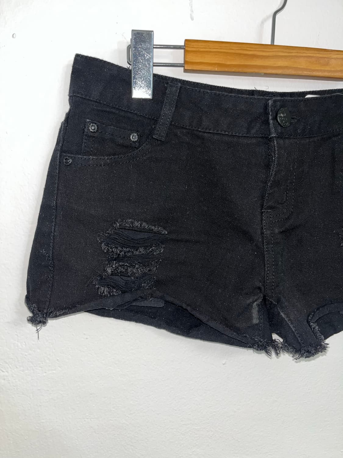 블랙 데미지 숏팬츠 상품이미지2