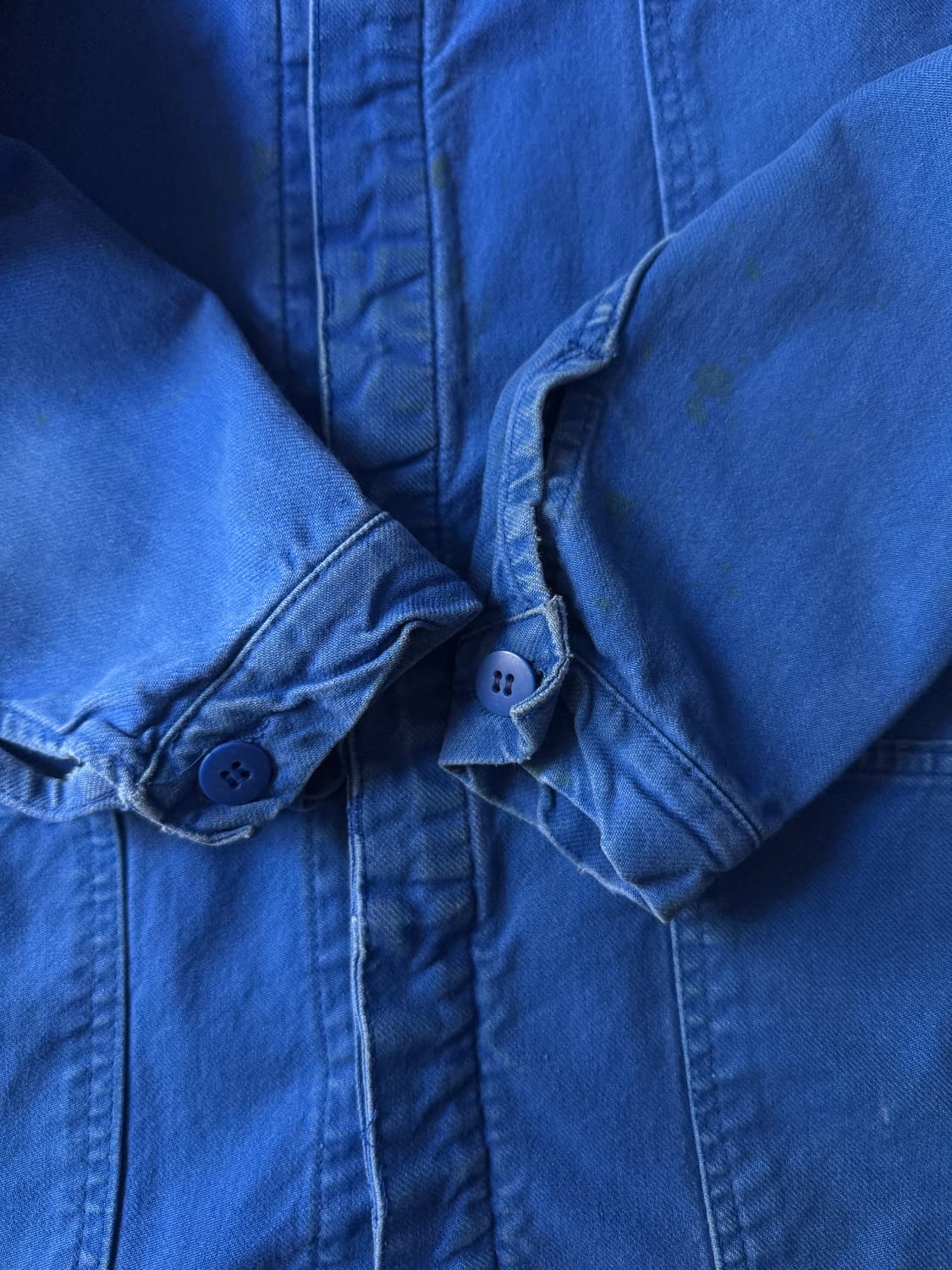 [M]빈티지 더티 페이딩 잉크블루 프렌치 워크 자켓 상품이미지5