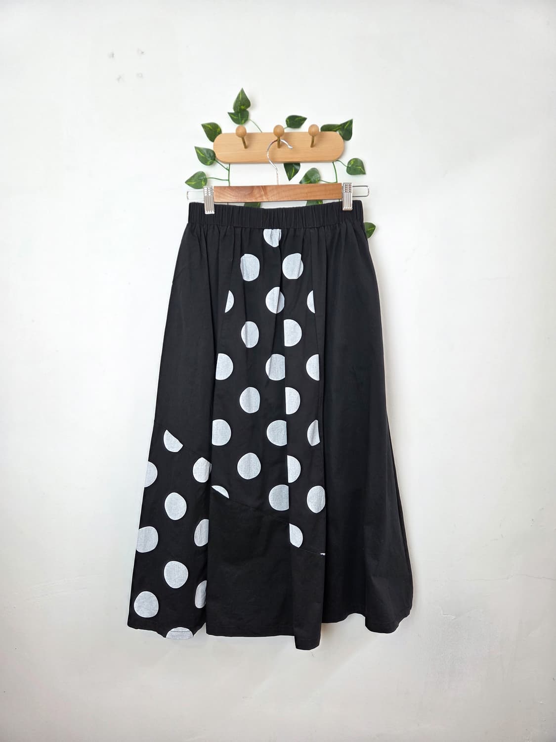 도트 패치워크 롱스커트 상품이미지5