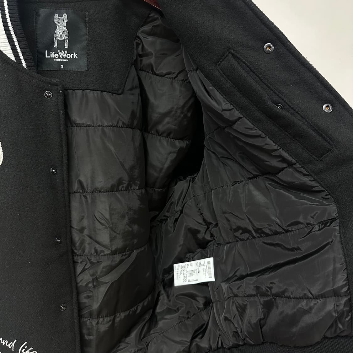 라이프워크 힙독 바시티 자켓 블랙 S사이즈 J25 상품이미지8