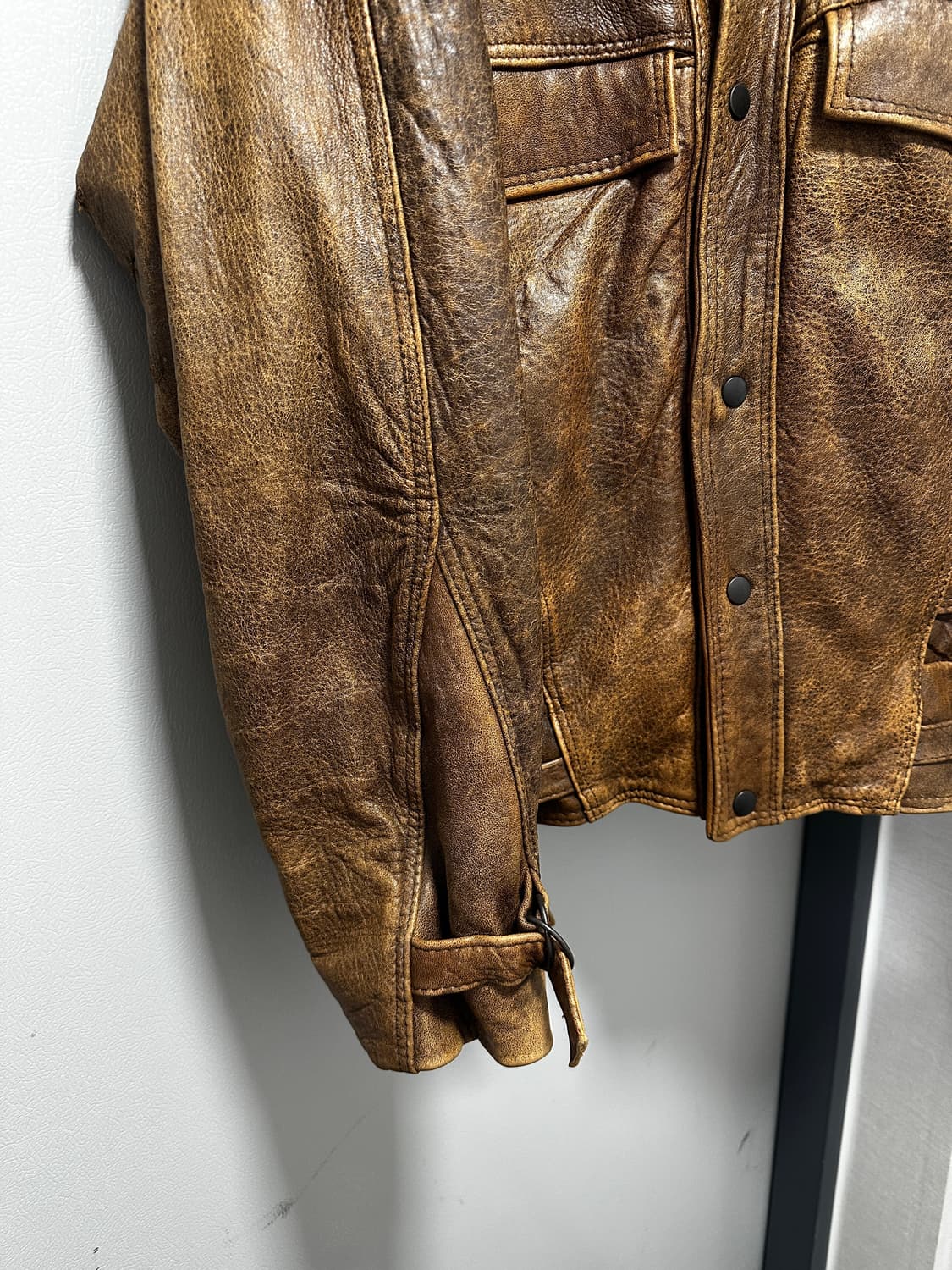 빈티지 브라운 소가죽 레더 블루종 봄버 자켓  상품이미지4