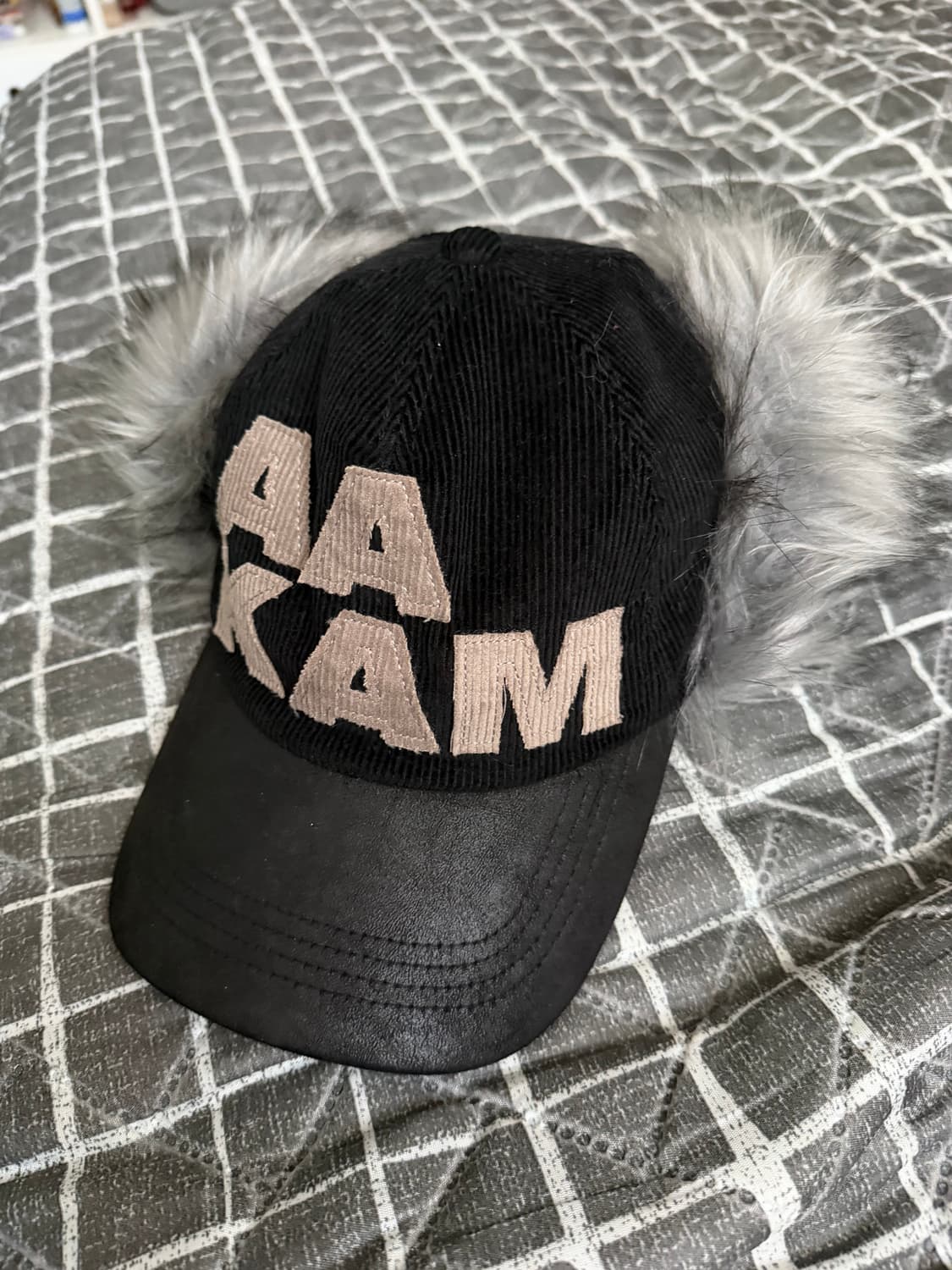 아캄 레더 믹스 트루퍼 햇 블랙 상품이미지2