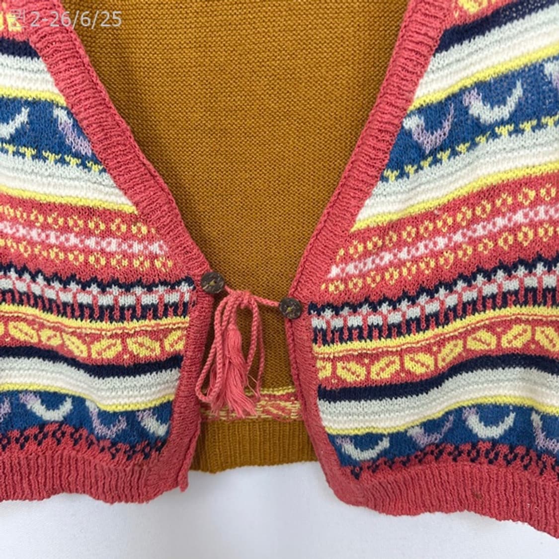 써스데이아일랜드 여자 니트 조끼 90 M  상품이미지3