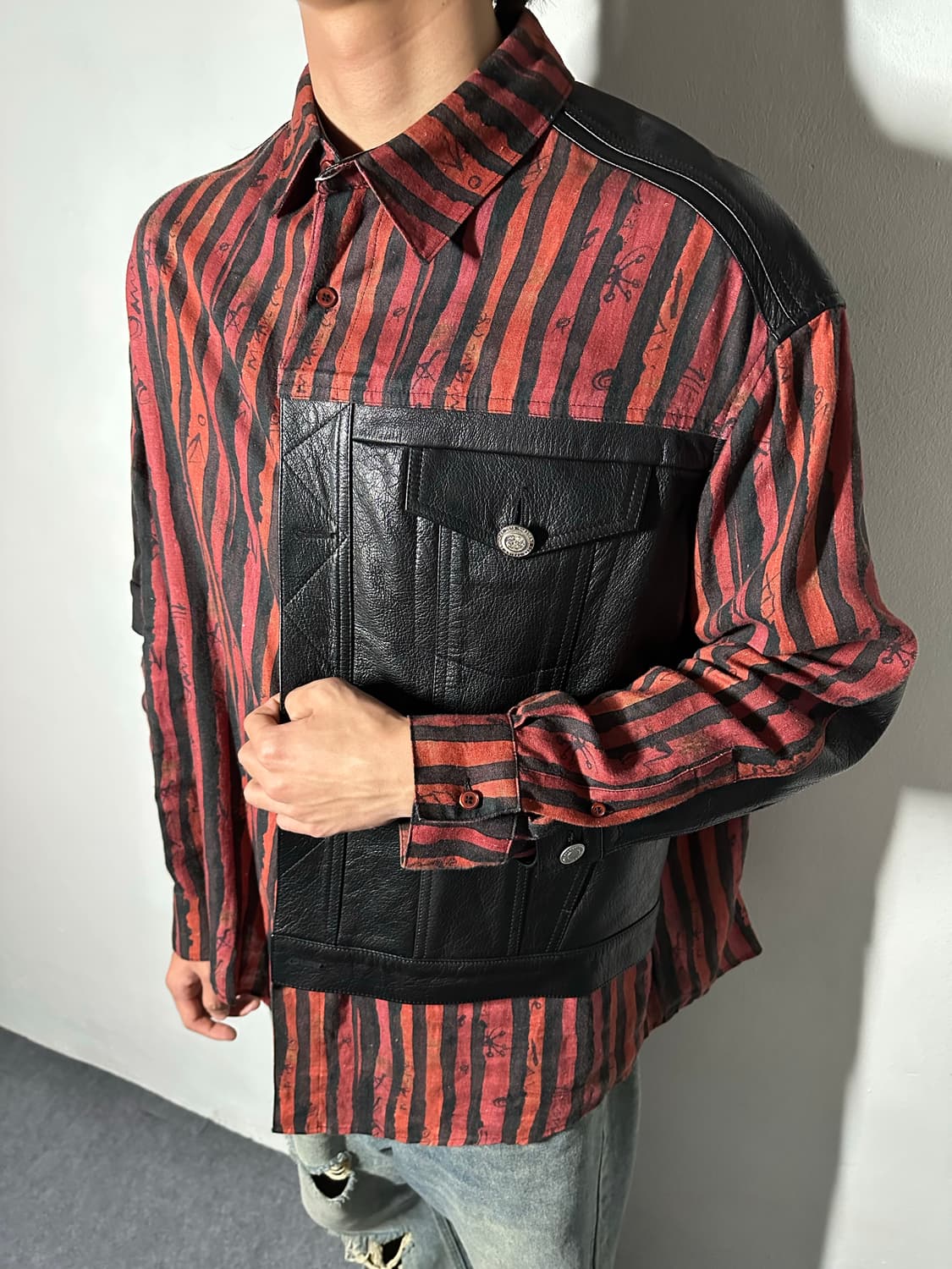 (19ss) Martin Rose hybrid leather shirt 상품이미지2