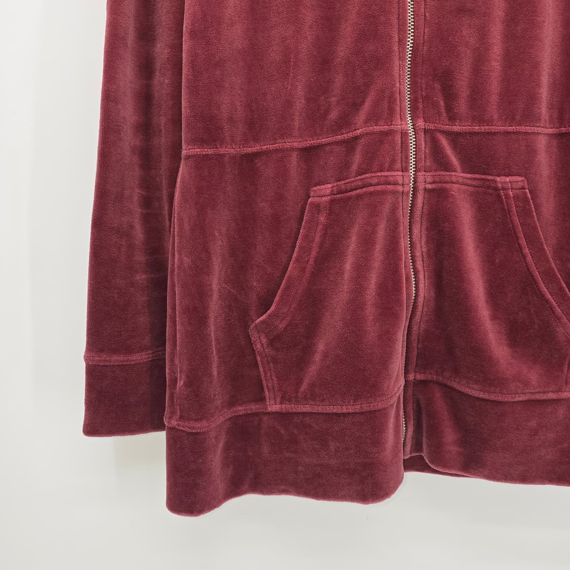 쥬시 꾸뛰르 벨벳 후드 집업 버건디 상품이미지2