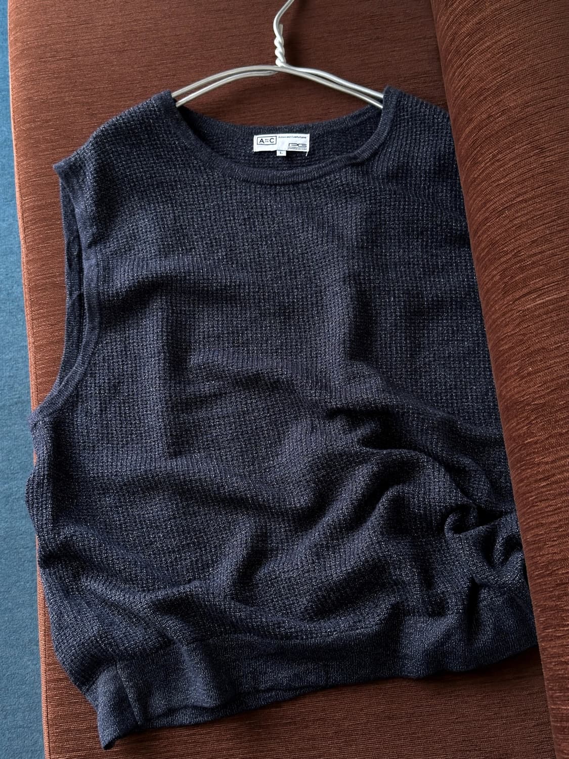 Cotton blend rib knit vest top 상품이미지3