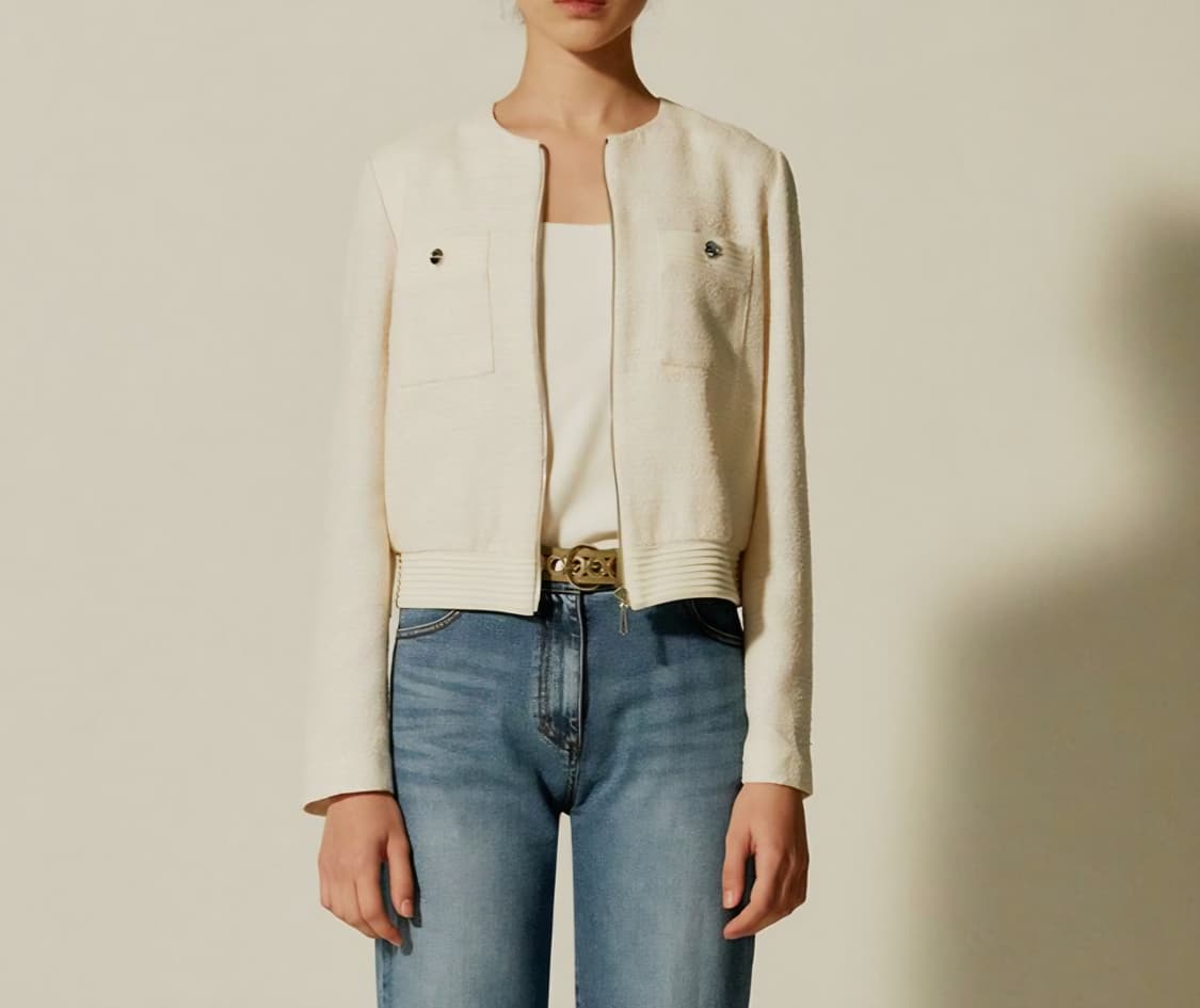 [55]산드로 집업 트위드 자켓 상품이미지1