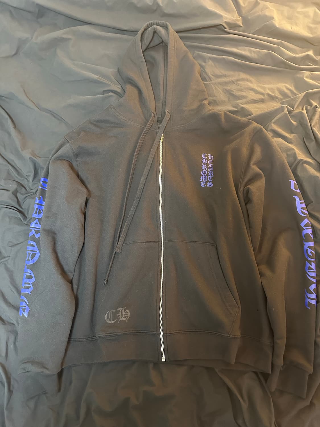 크롬하츠 블루 버티컬 후드집업 M 상품이미지1