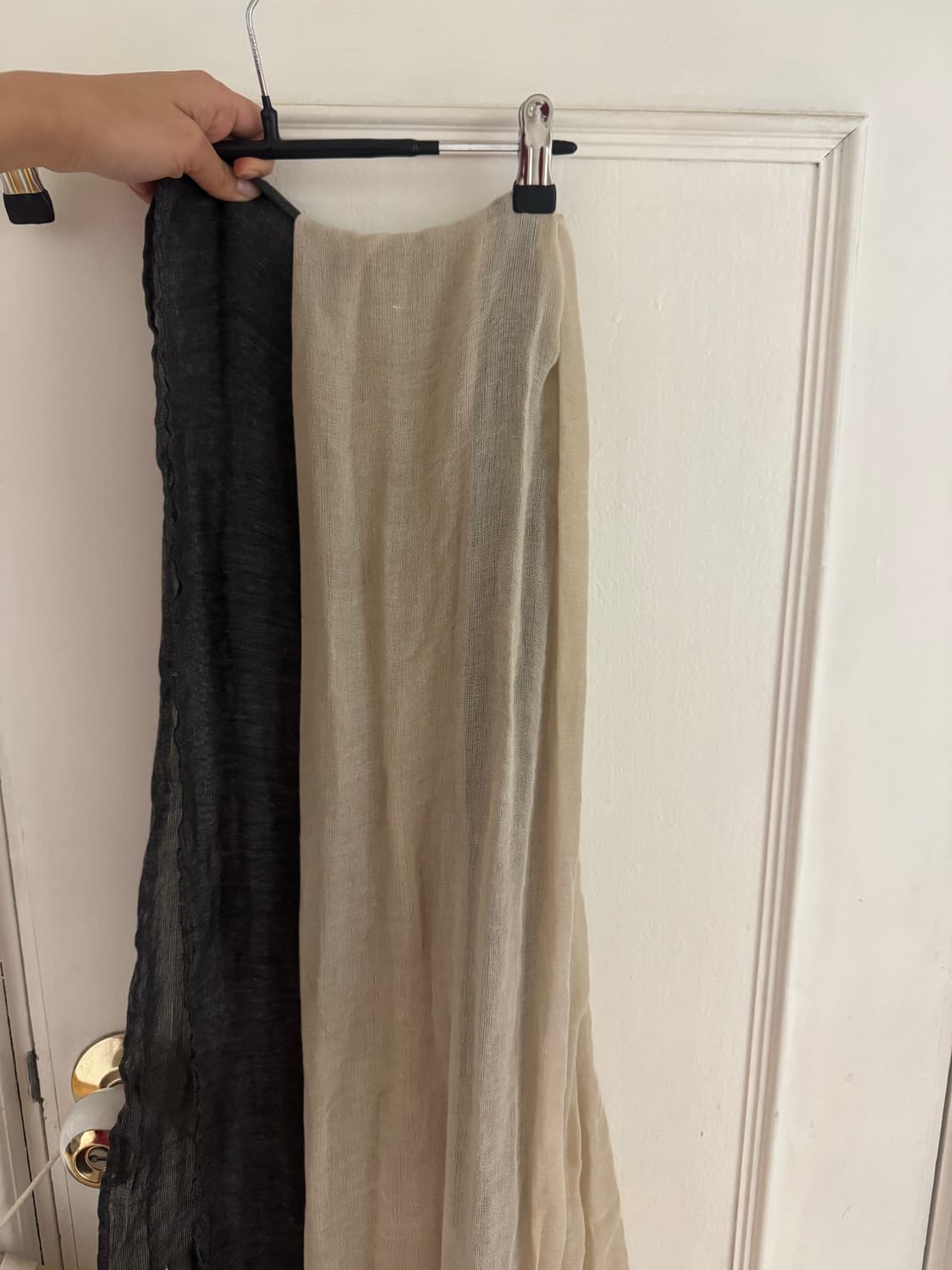 린넨 터치 빈티지 투톤 롱 스카프 상품이미지6