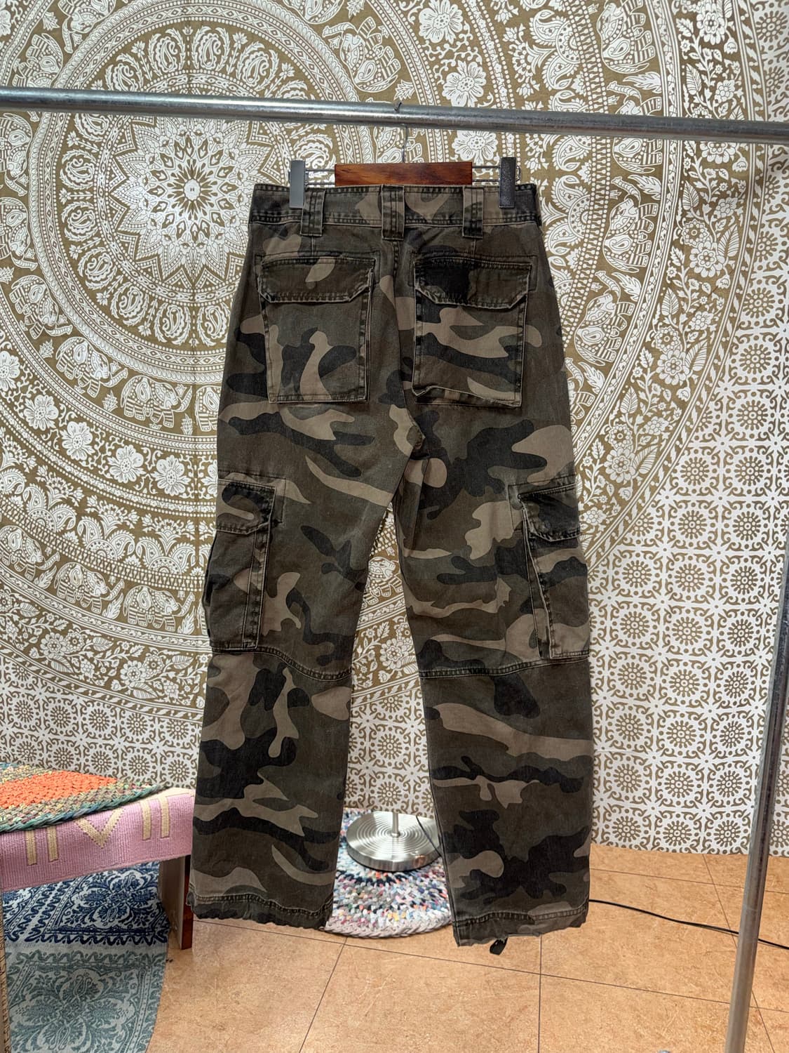 빈티지 지퍼 디테일 카모 카고팬츠  상품이미지5