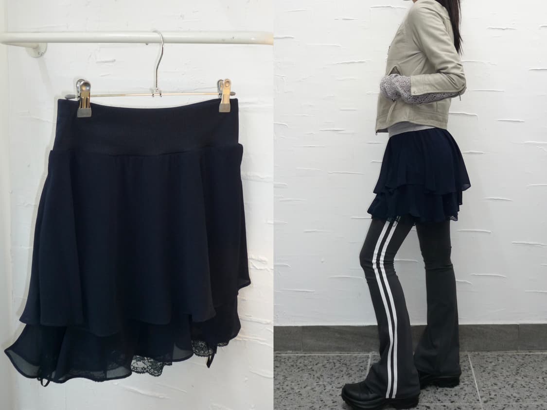 Navy frill mini skirt 상품이미지2