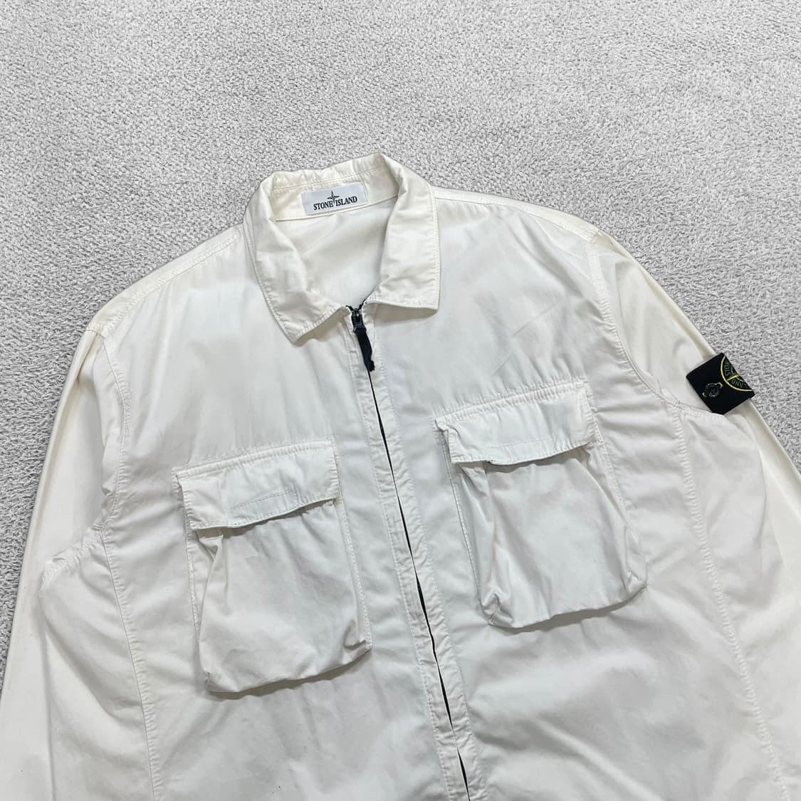 스톤아일랜드 올드 이펙트 오버셔츠 자켓 화이트 상품이미지2