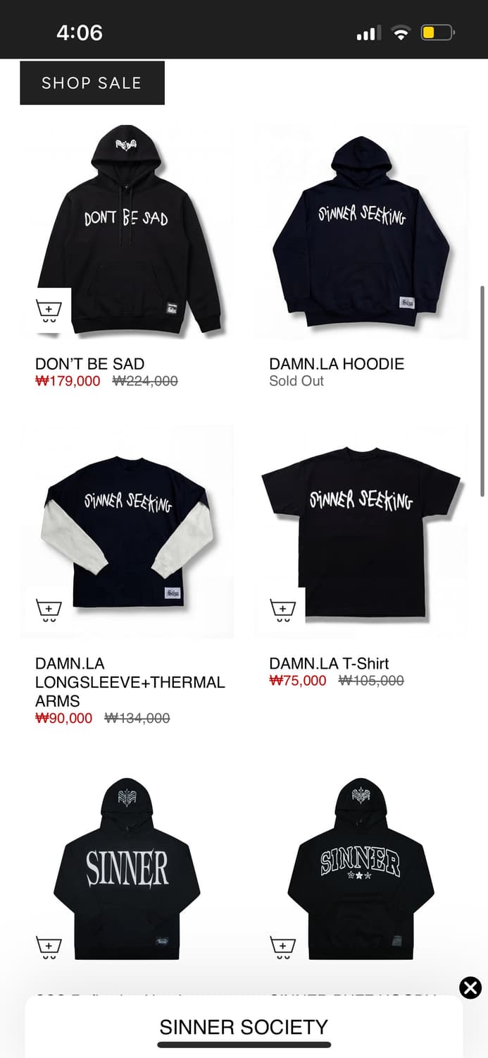 sinner seeking 초판 비즈 후디 xl 상품이미지4