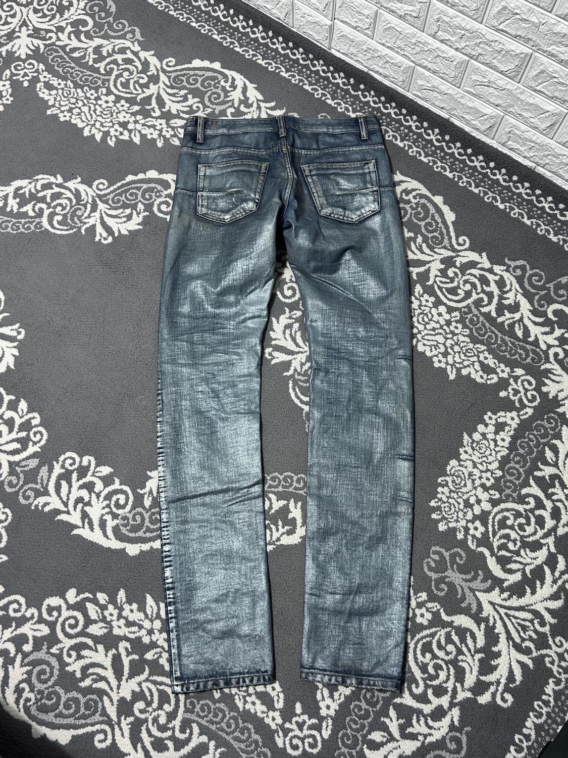 00‘s Jpn 메탈릭 코팅 데님 팬츠 상품이미지4