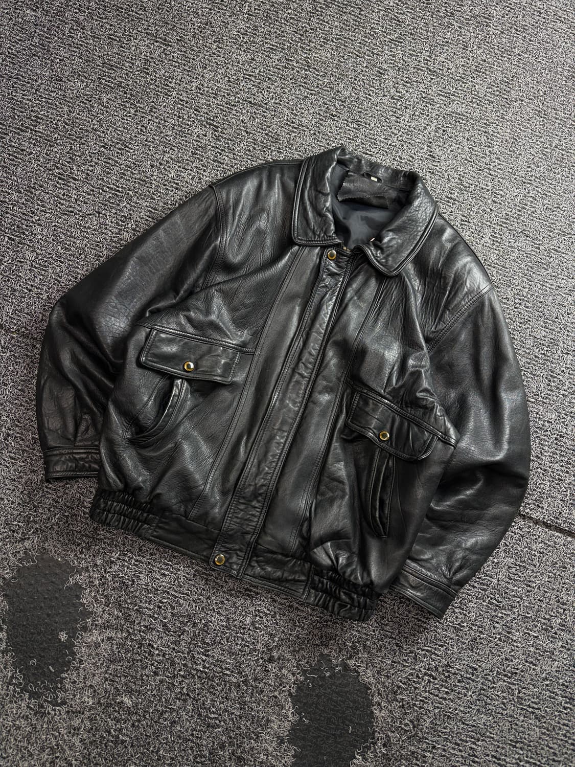 빈티지 아카이브 레더 봄버 자켓 3640 상품이미지1