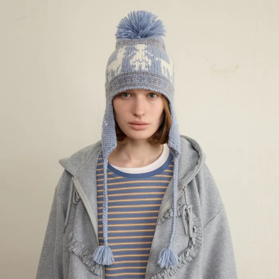 펀프롬펀 노마드 핸드메이드 이어머프 방울비니캡 상품이미지1