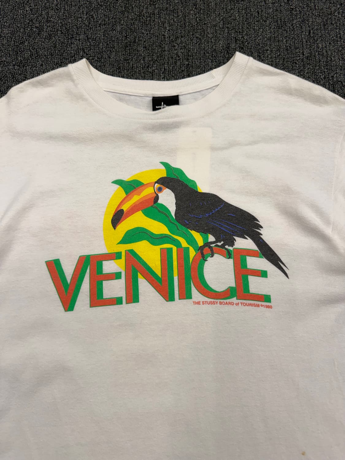 S) 스투시 빈티지 베니스 투어 투칸 프린팅 반팔 티셔츠 상품이미지2