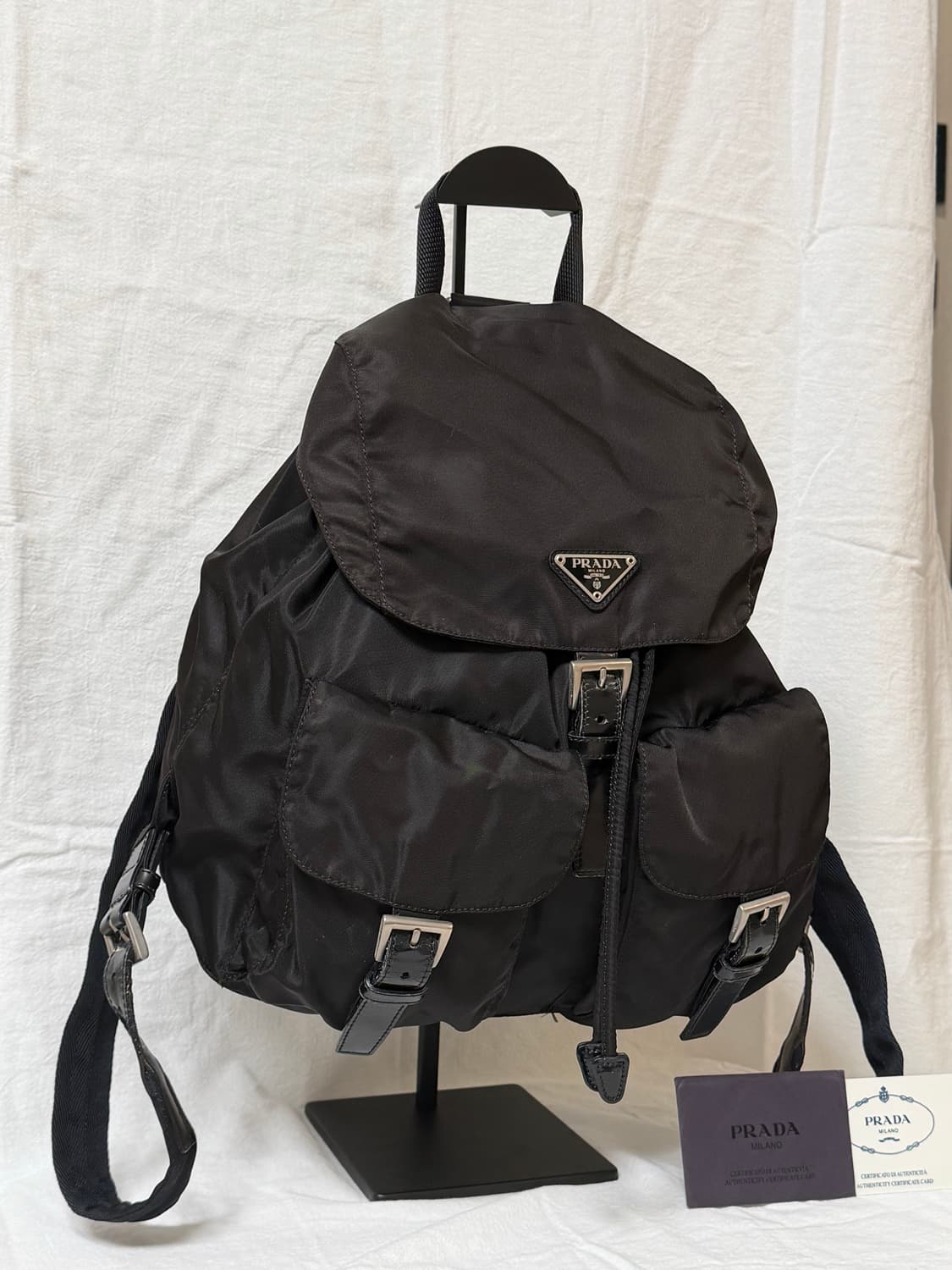 정품 프라다 미디움 백팩 딥브라운(게런티카드 있음) 상품이미지4