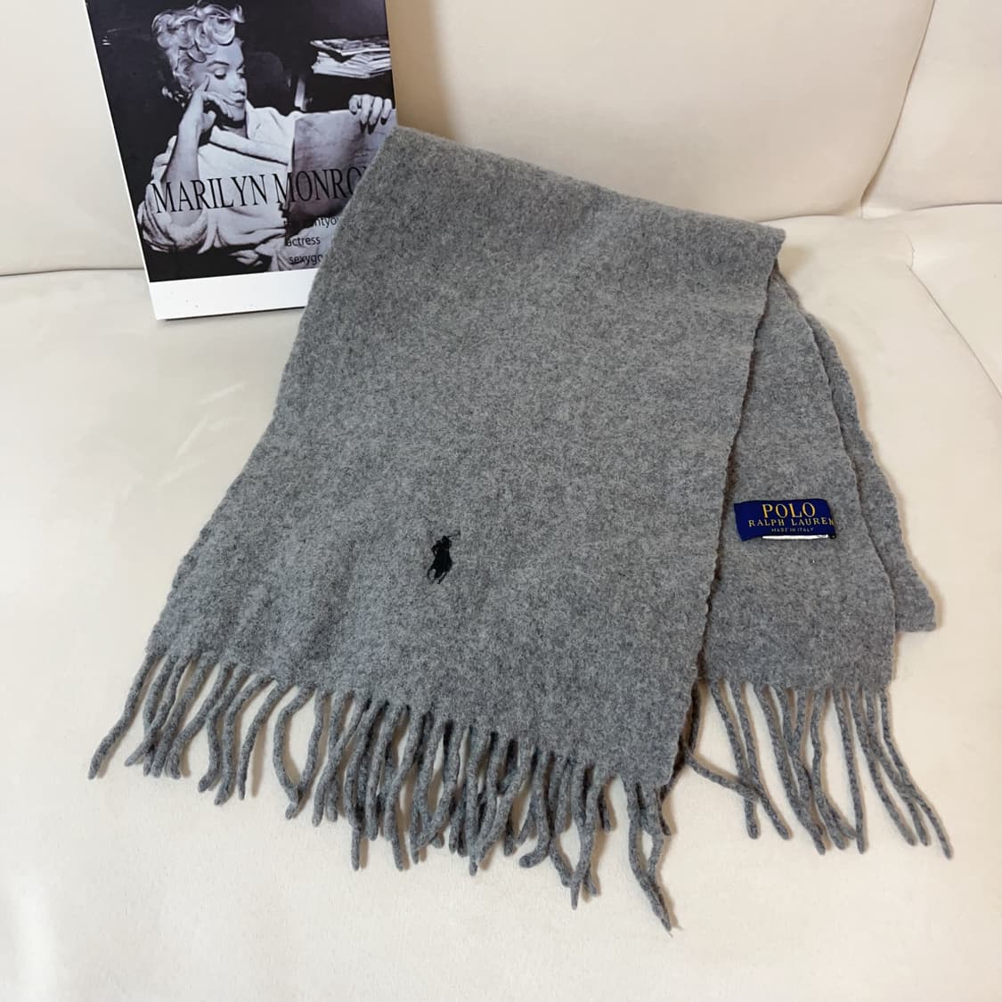 [정품] 폴로 그레이 / 네이비포니 머플러 상품이미지2