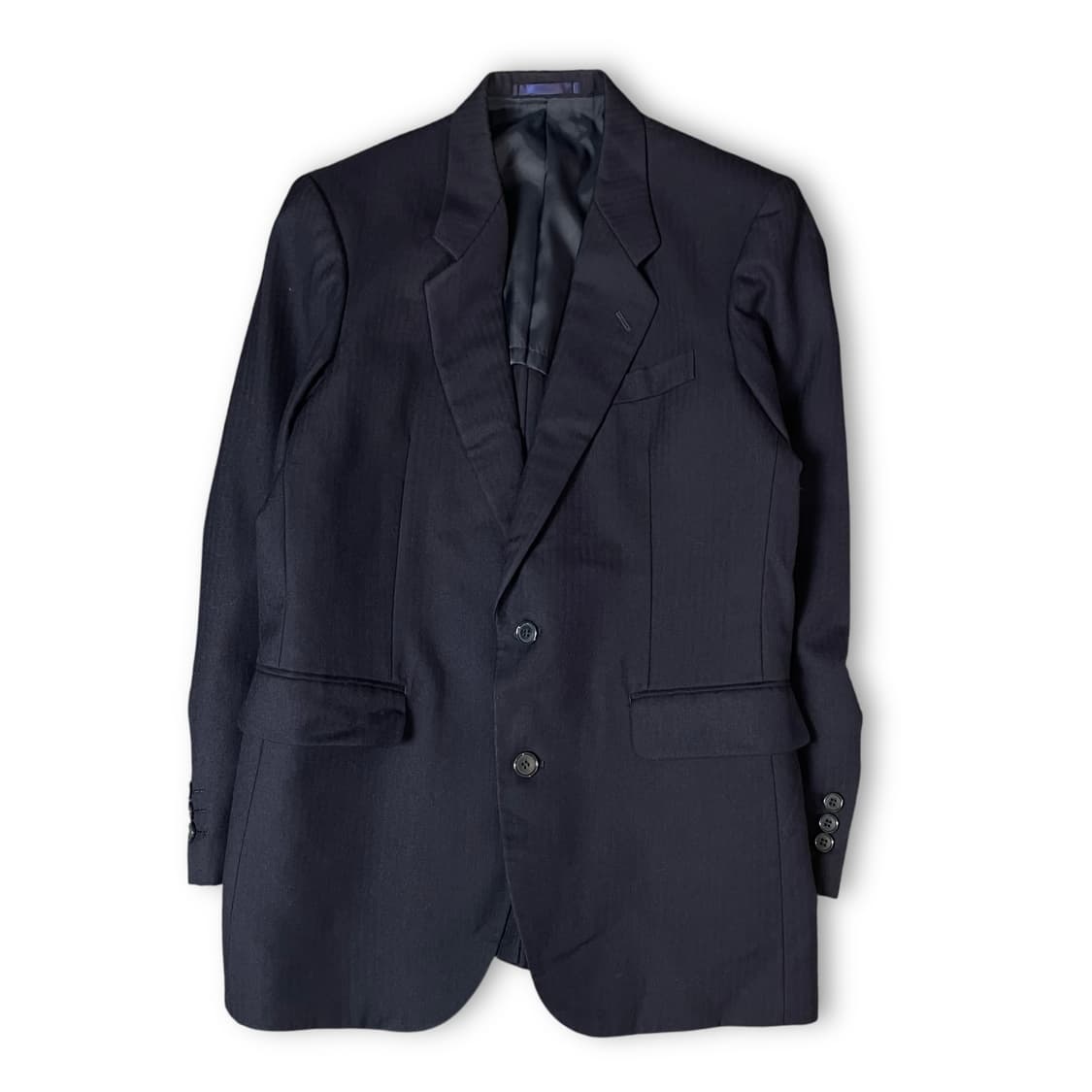 MATURE 네이비 울100 스트라이프 블레이저 자켓 상품이미지1