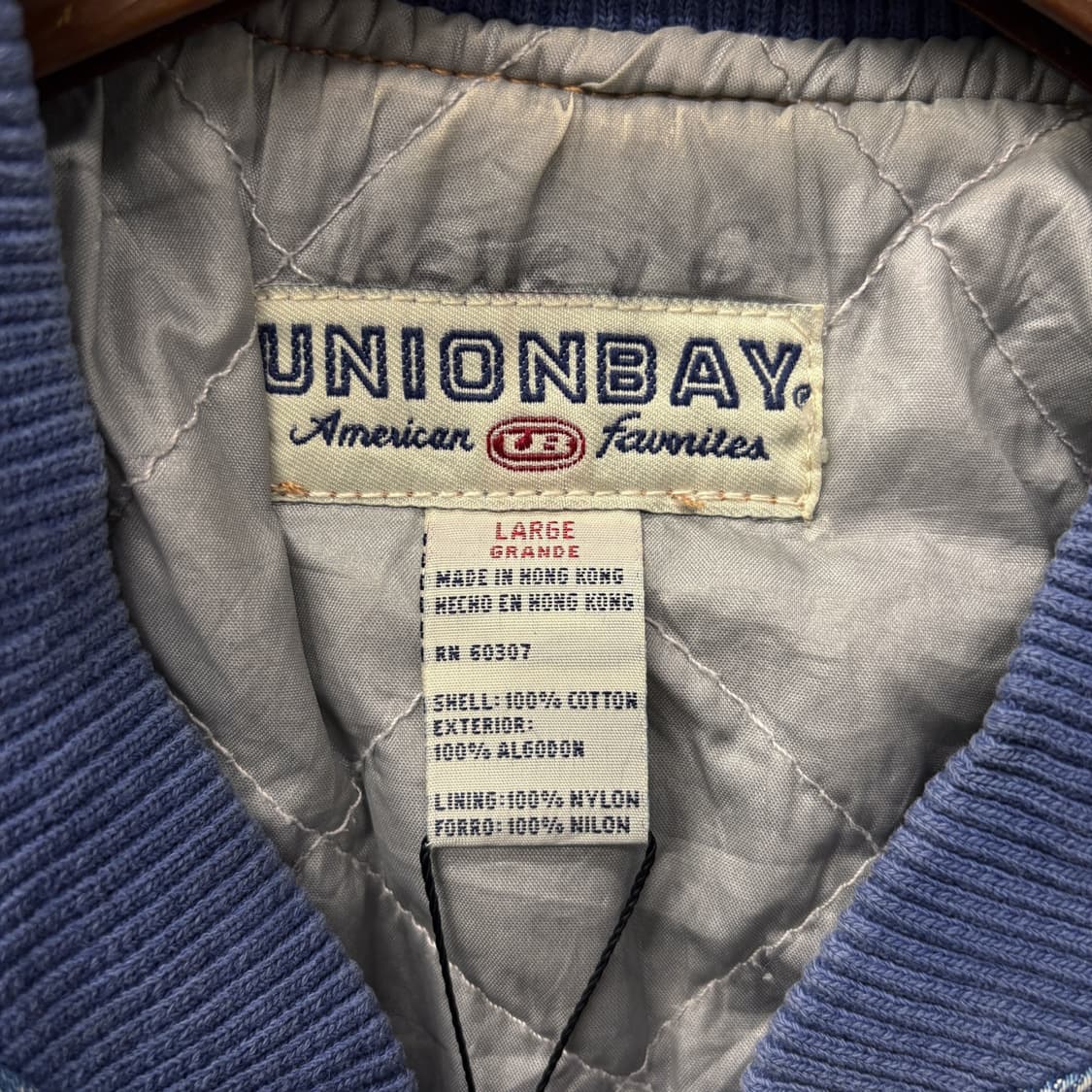90s 유니온베이 USA 데님코튼 배색 바시티자켓 후면자수 N524 상품이미지7