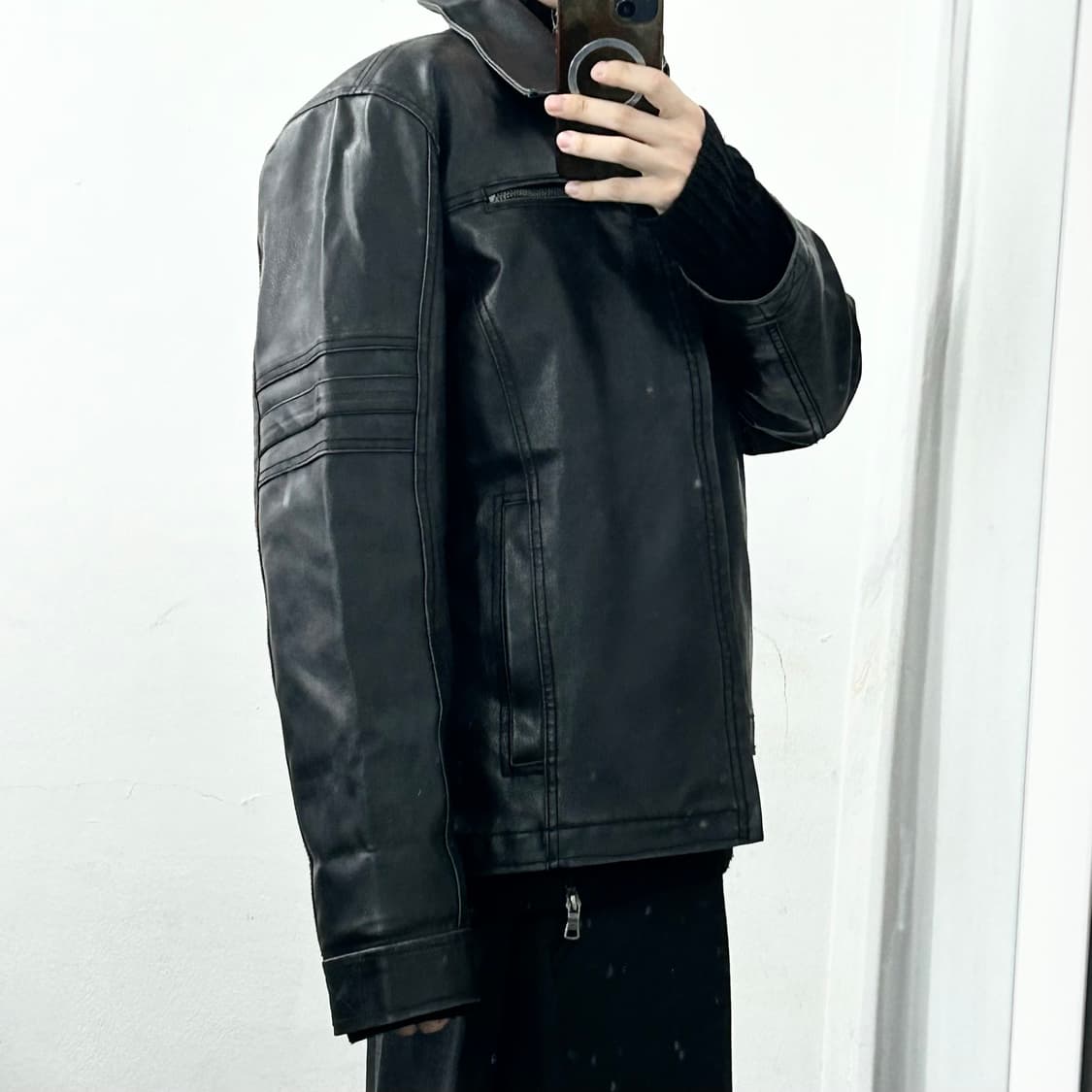 Guess 게스 레더 바이커 자켓 상품이미지2