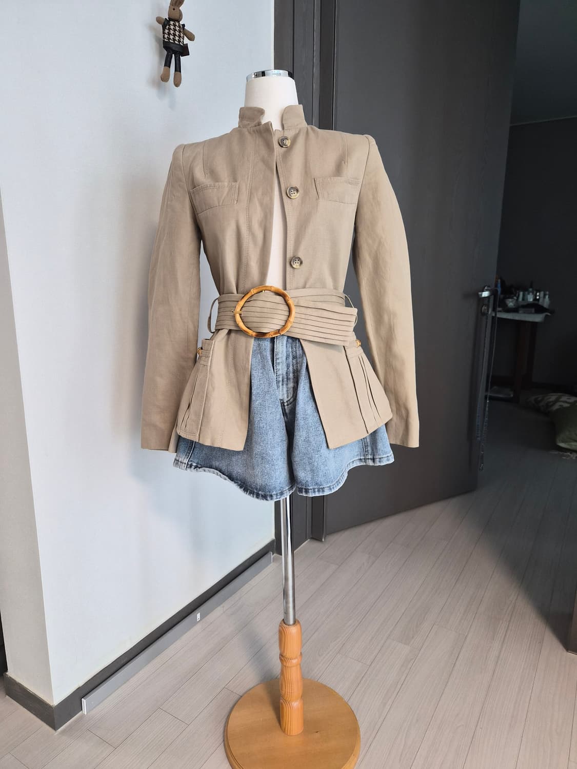 [ZARA] 자라 우먼 밤부 버클 린넨 혼방 사파리 자켓 (S) 상품이미지1